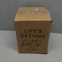 LE TAUCI Utensil Holder for Kitchen Counter, 7.3"+5.4" Fluted Ceramic Utensil Crock Organizer for Countertop, Heavy Large Holder for Spatulas, Spoons, Set of 2, White, Kitchen Counter Decor