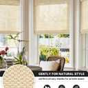 LazBlinds No Drill Cordless Bamboo Roman Shades, Light Filtering Blinds for Indoor Windows, Roll Up Bamboo Blinds for Home, 34" W x 48" H, Star-Beige