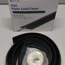 4FT Cord Cover Floor, Black Cord Hider Floor, Extension Cable Cover Power Cord Protector Floor, Cable Management Hide Cords on Floor- Soft PVC Wire Covers - Cord Cavity: 0.47" (W) x 0.24" (H)