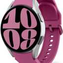 MoKo No Gap Band Compatible with Samsung Galaxy Watch 7 6 5 4 FE Band 40mm 44mm/Watch 5 Pro 45mm/6 4 Classic 43mm 47mm 42mm 46mm, 20mm Soft Silicone Sport Strap for Women Men, Wine Red
