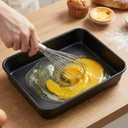 3 Pack Deep Baking Pan Set, 9/11/13 Inch Nonstick Roasting Pan, Rectangle Cake Pans, Heavy Duty Thickness Bakeware Roasting Tray, for Toaster Oven, Thanksgiving Christmas Roast Turkey(Black)