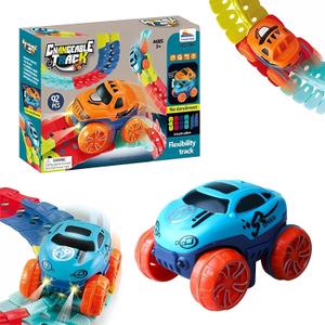 Flexible Car Race Track for Kids Race Track Set, Toddler Race Track, Electric Race Cars with Light, Toy Car Track Race Car Track for 3+ Years Boys and Girls, Birthday, Christmas and New Year