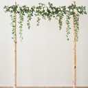 Ling's moment 6.5FT Artificial Wedding Arch Flowers, Backdrop Floral Garland, White Sage Ceremony Reception Hanging Eucalyptus Rose Arbor Arrangement Outdoor Party Swag Home Decorations