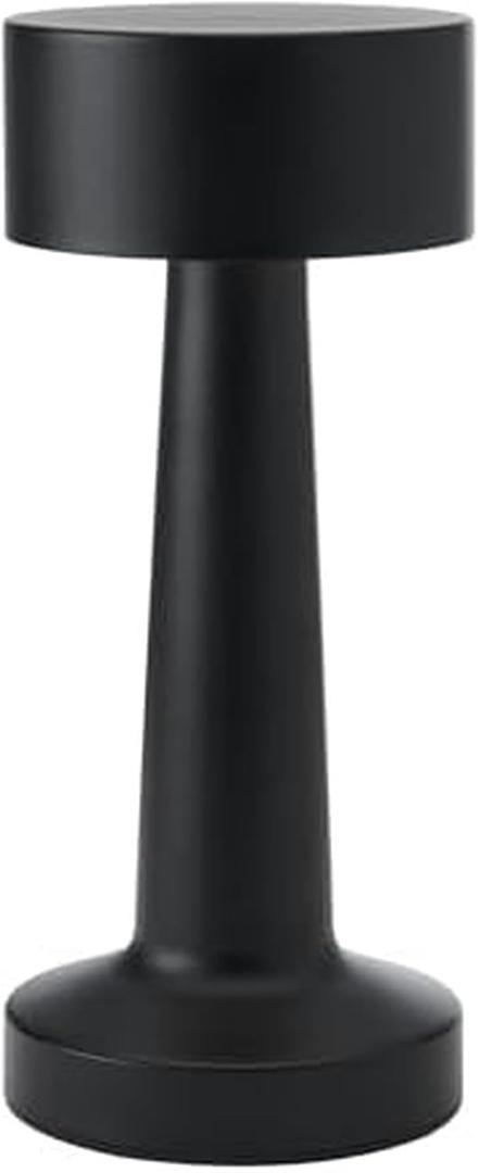 Elements 8.4 Inch Black LED Rechargeable Metal Lamp - Touch Control Desk Lamp with 3 Light Colors, Stepless Dimming, 1200mAh Battery, USB-C Charging, Perfect for Home Office, Bedroom, Living Room