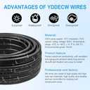 6/3 NM-B Wire with Ground - 100FT 6 Gauge Non-Metallic Sheathed Cable Pure Copper 6 AWG 3 Conductor Residential Indoor Wire for Outlets, Switches and Other Loads etc.