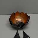 Huaxu Solar Lights Outdoor Decor Metal Lotus Flower LED Waterproof Glass Decorative Gifts for Garden Lover Women Mom Table Pathway Lawn Patio Yard Ground (Imitation rust)