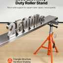 VEVOR Roller Stand, Heavy Duty 2500 LBS Load Capacity Tool Stand - 28"-52" Height Adjustable - Foldable Space-Saving Design - for Woodworking and Metalworking Long Boards, Metal Pipes or Bars