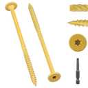30 Pack 1/4 x 5 inch Heavy-Duty Structural Wood Screws, Star Drive, Rust Resistant Screws for Deck, Timber, Log, Landscaping, Black Epoxy Coated, Sharp Self Tapping Point, T30 Bit Included