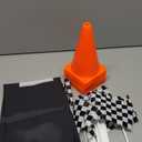 Windspeed Race Car Party Supplies, 38 Pcs Set: 24 Checkered Flags, 12 Mini Traffic Cones, 6.5Ft Racetrack Mat, 9.8Ft Hanging Flag, Birthday Decorations