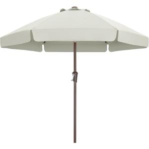 ABCCANOPY 7.5ft Patio Umbrella, Outdoor Table Umbrella with Push Button Tilt and Crank, Market Umbrella for Patio Pool Garden Deck (Light Beige)
