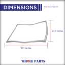 Upgraded Whole Parts Refrigerator Freezer Door Gasket (Magnetic Strip Inside, Gray) Part# W10443316 - Replacement & Compatible with Some Amana, Kitchen Aid, Kenmore, Maytag and Whirlpool Refrigerators