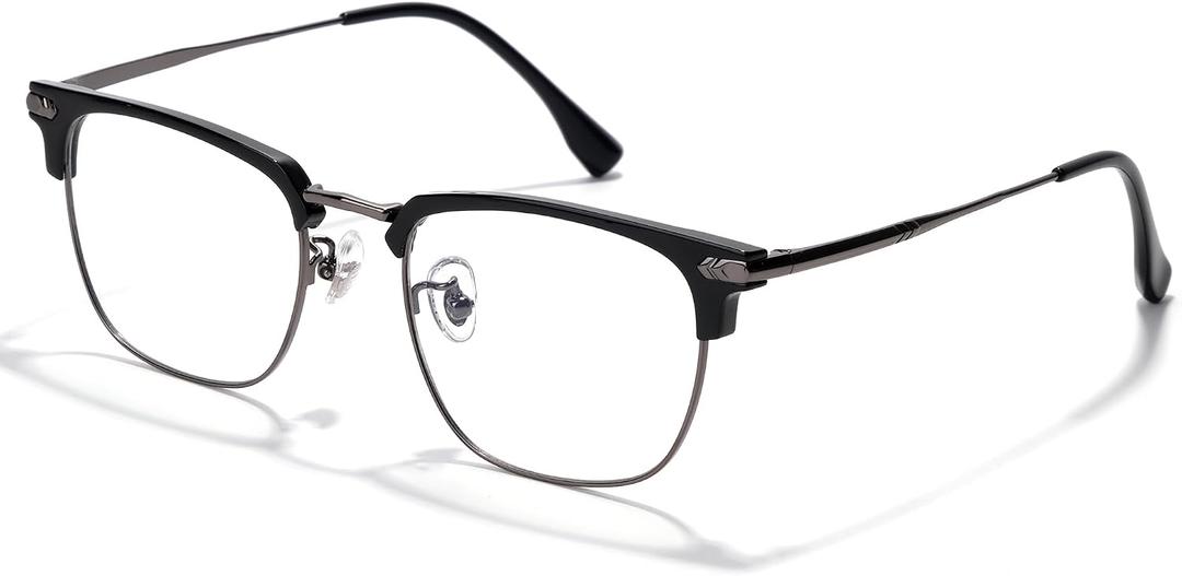 ZanyLen Blue Blocker Glasses for Men Metal Browline Computer Gaming Glasses Filter Blue Ray