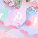 Mermaid Happy Birthday Banner - Mermaid Birthday Party Decorations, With A Textured Fin And Sequins, Ocean Themed Banner Garland, Under The Sea Themed Party Supplies