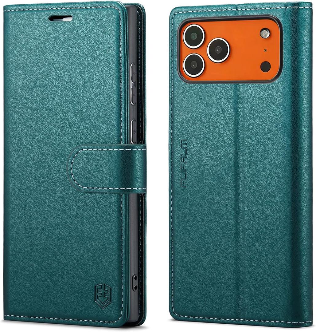 Wallet Case for iPhone 17 Pro Max with Credit Card Holder,PU Leather Folio Flip Kickstand Protective Shockproof Cover for Apple 17 Pro Max Phone Case (Green, for iPhone 17 Pro Max - 6.9'')