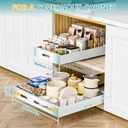 HBL' 1 Pack | 21" Deep Pull Out Cabinet Organizer Adhesive, (13.8" to 22.0") Width Expandable Sturdy Carbon Steel Roll-Out Drawers, Designed for Frameless Cabinets, Slide-Out Shelves for Pantry