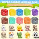 Learning Toys for 1,2,3 Year Old Toddlers, 20Pcs Farm Animals Toys Montessori Counting, Matching & Sorting Fine Motor Games, Christmas Birthday Easter Gift for Baby Boys Girls Age 12-18 Months
