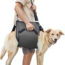 COODEO Dog Carry Sling, Emergency Backpack Pet Legs Support & Rehabilitation Dog Lift Harness for Nail Trimming, Dog Carrier for Senior Dogs Joint Injuries, Arthritis, Up and Down Stairs(XL, Black)