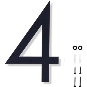 10 Inch House Numbers for Outside Modern Black House Number Large Metal Address Numbers for Outside Floating Door Numbers with Nail Kit for Number 0 (zero)