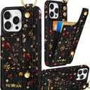 Petitian for iPhone 14 Pro Case with Wallet - Women Girls Cute Girly Aesthetic Unique Design Leather Credit Card Holder Cardholder Stand Wristband for iPhone 14 Pro, Grow Flower