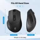 Redragon Wireless Mouse, 2.4GHz Ergonomic Optical Mouse with USB Receiver, 18 Months Battery Life, 5-Level 4000 DPI, 6 Button Computer Mouse for Laptop, Windows, Mac, PC, Chromebook