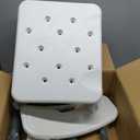 Drive Medical Shower Chair with Back & Padded Arms - Adjustable Height Bath Seat for Safety & Comfort - Lightweight Aluminum Construction- 350 Lb Capacity - White