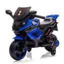 Kids Ride On Motorcycle, 6V Battery Powered Electric Motorcycle, w/Treaded Tires, Horn, Working Headlight, Music, Training Wheels, Stable Ride On Toys for Kids Toddler Boys Girls 3-6, Blue