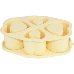 YXQ Stanley Cup Ice Mold Heart Shaped Fun Silicone Molds with Lid & Bin 20 30 40 OZ Ice Cube Tray for freezer Accessories (Yellow)