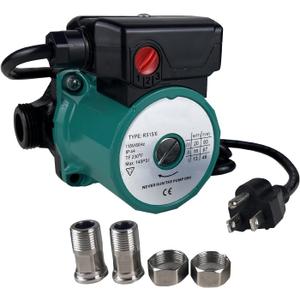 Water Recirculating Pump 115V,145PSI Heat Circulation Pump for Solar Heater System,3-Speed Control Red Hot Water Pump for Boiler House Industrial Equipment