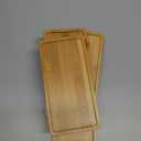 9PCS Mini Bamboo Display Trays - 7"x3.4" Small Decorative Bamboo Trays for Vanity, Plants, Candles, Keys, Soap, Jewelry, Tealight - Not for Serving Heavy Food