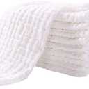 No brand Muslin Burp Cloths for Baby 8 Pack 100% Organic Cotton Baby Washcloths for Boys Girls Large 20''X10'' Super Soft and Absorbent White