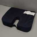 DMI Gradual Slope Seat Cushion for Coccyx, Sciatica and Tailbone Pain Used With Dining Room Chairs, Desk Chairs, Thin Car or Wheelchair Cushions, Machine Washable-Cover, 15 Inch, Navy