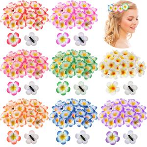 240 pinzas para el cabello Plumeria de 2 pulgadas, pinzas para el cabello de espuma hawaiana con flores de espuma artificial Frangipani para mujeres y nias, Luau Beach Hawaii, tropical,