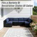 14 Pcs Patio Cushion Covers Replacement Outdoor Couch Cushions Covers Splashproof Sofa Slipcovers Set with Zippers,Patio Furniture Protector, Couch 3 Sizes, Covers Only (Navy Blue)