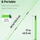 GreenHaven 2 Pack Golf Alignment Sticks 48 Inch Collapsible Golf Alignment Practice Rods for Aiming Putting Portable Golf Training Aid Full Swing Trainer Posture Corrector with Clear Storage Tube