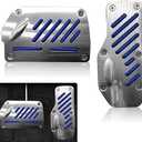 Nomocale 2 PCS Car Automatic Transmission 5.51" x 2.44" + 2.95" x 4.92" Accelerator Brake Pedal Cover Set, Non-Slip PVC Rubber Alloy Anti-Rust Sports Decoration Foot Pedal, for Cars (Blue)
