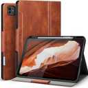 Antbox for iPad Pro 13 Inch Case M5 2025/M4 2024, Built-in Pencil Holder, Supports Pencil Pro/(USB-C), Auto Sleep/Wake, PU Leather (Brown)