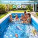 Extra Large Inflatable Pool With Lights,Upgraded Solar Powered Blow Up Pool For Adults,Inflatable Kids Swimming Pool with Seat& Backrest,Big Inflatable Kids Pool For Backyard,120x73x20IN-White