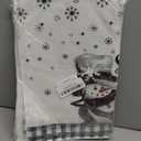 Artoid Mode Buffalo Plaid Snowman Let It Snow Winter Kitchen Towels Dish Towels, 18x26 Inch Daily Seasonal Christmas Decoration Hand Towels Set of 2 (Black/Beige)