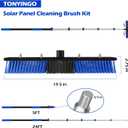 30 FT Reach Solar Panel Cleaning Brush Kit with 5-24 FT Telescopic Extension Pole, Water Fed Pole with Dual Action Flip-Lock & Screw Fixing Design, Ideal for Snow Removal, Windows, Boats, RVs