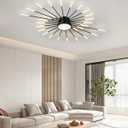 Ceiling Light Modern LED Ceiling Lamps,Flower Shape Ceiling Lights,Flush Mount Chandelier,Metal Acrylic Ceiling Lamps,Living Room Light Fixtures Ceiling for Bedroom,Dining Room(Black,28+1 Heads)