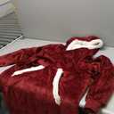 Bedsure Wearable Blanket Hoodie, Long Hooded Blanket Sweatshirt as Christmas Birthday Gifts for Men, Cozy Sherpa Hoodie for Adult, Oversize, Burgundy