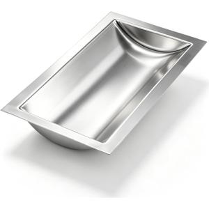 Geetery 18" x 10" Standard Deep Drop-in Deal Tray, Cash Window Tray, Heavy Duty 304 Stainless Steel, Brushed Finish, Countertop Pass-Through for Gas Stations, Banks, Restaurants & Cash Counters
