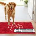 Dog Gone Smart Dirty Dog Doormat - Fast Drying Rug with Super Gripper Backing for Clean Floors - Super Absorbent Microfiber and Machine Washable Mat for Muddy Paws - Maroon (35" x 26")