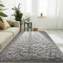 LOCHAS Ultra Soft Indoor Modern Area Rugs Fluffy Living Room Carpets for Children Bedroom Home Decor Nursery Rug 4x6 Feet, Gray (Grey)