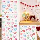 2 Sheet Valentine's Day Wall Decals Love Heart Wall Stickers Valentines Window Clings Pink Heart Tree Home Bedroom Decor Decals Peel and Stick for Valentines Wedding Anniversary Party Supply