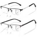 LianSan 2 Packs Oversized Premium Progressive Multifocal Reading Glasses for Women Men - Trifocal Computer Readers Anti Glare(Multicolor P,2.75x)