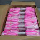 Yunsailing 24 Pack Cheerleading Pom Poms with Baton Handle 14.5 Inch Metallic Cheering Squad Pompoms for Team Sports Football Dance Cheering Adults (Pink and White)