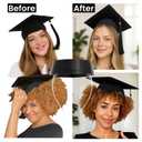 2 x ADVANSYNC GradCapBand DELUXE Graduation Cap Headband (Black and Clear)