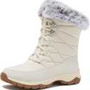 Lands' End Expedition Waterproof Insulated Womens Snow Boots, Lace Up or Slip On Winter Boots for Women, White  Winter Shoes, 8.5