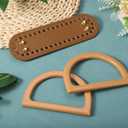 uxcell 2pcs Bag Bases for Crochet, 7.1" x 2" Oval Bag Bottom Shaper with D-Shaped Handles, Crochet Base Purse Bottom for DIY Shoulder Bag Handbag Making Supplies Brown